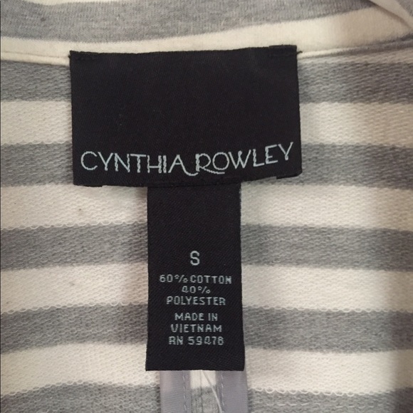 Cynthia Rowley Stripe Jacket, Grey & White, Small - Picture 3 of 4